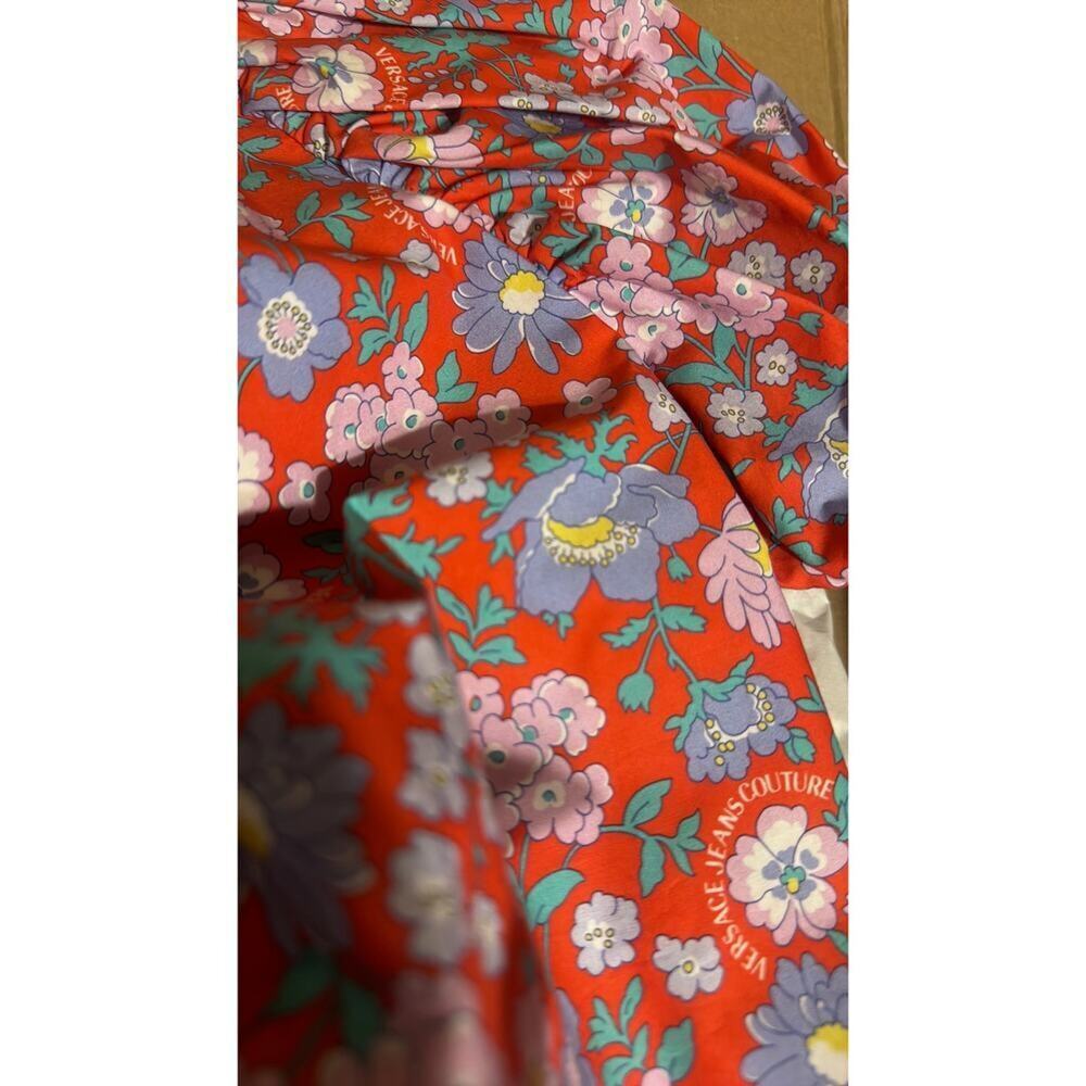 Versace Jeans Couture floral print Crop Top Red - Picture 7 of 9